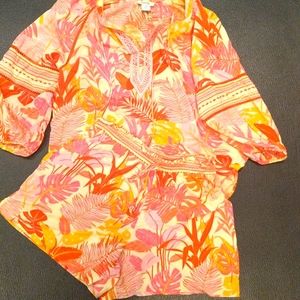 Haute hippie short set. Size medium shirt has puff sleeves with elastic